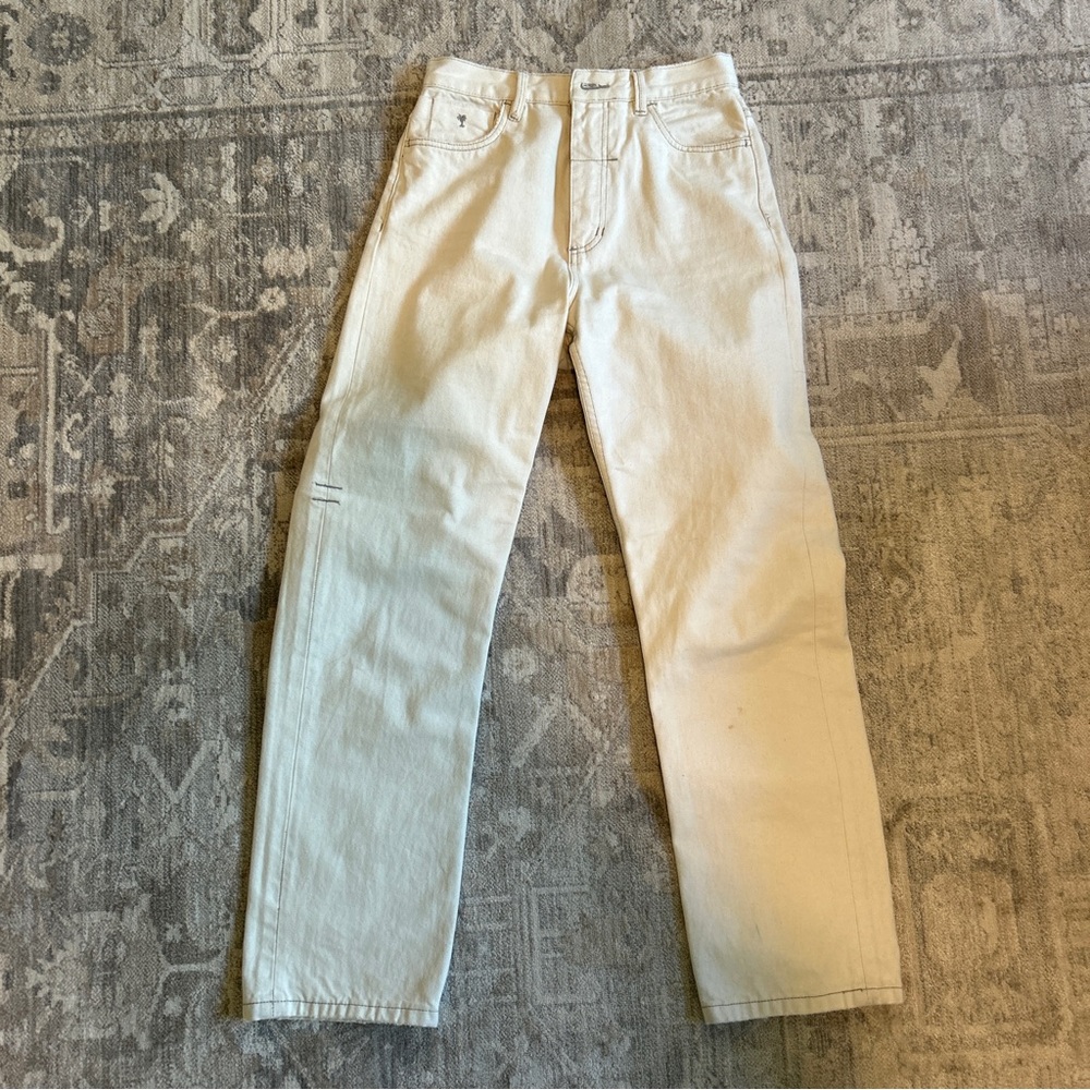 Rolla’s straight cut cream jeans